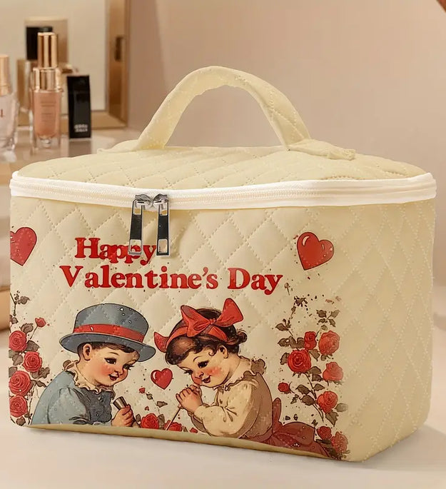 Valentine's Day Special: Romantic Red Printed Makeup Bag