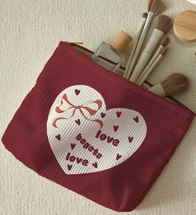 Valentine's Day Special: Burgundy Corduroy Makeup Bag