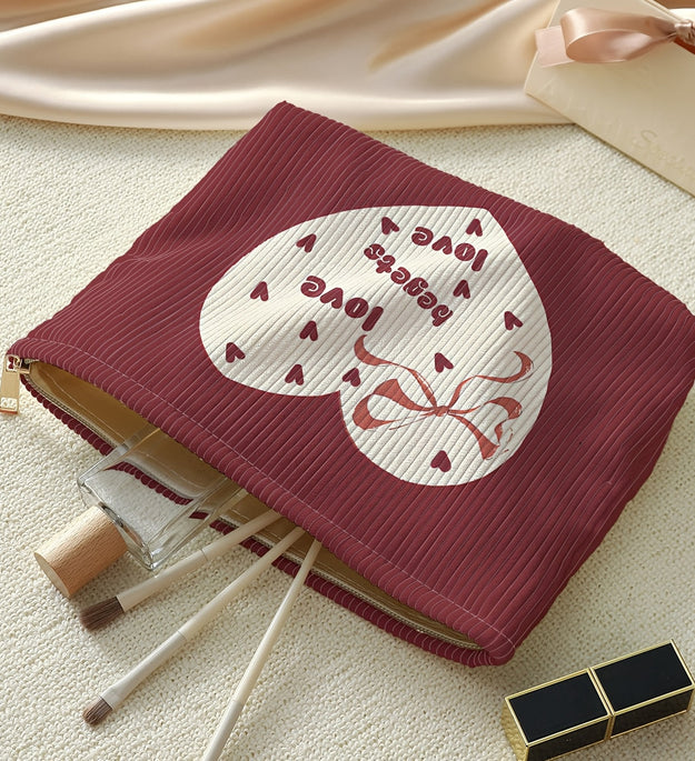 Valentine's Day Special: Burgundy Corduroy Makeup Bag