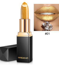 Shiny Metallic Lipstick Pearlescent Color Temperature Change Lipstick Gilt Lipstick