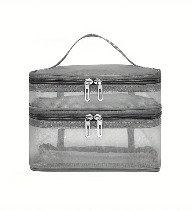 Large Double-Layer Mesh Toiletry Bag