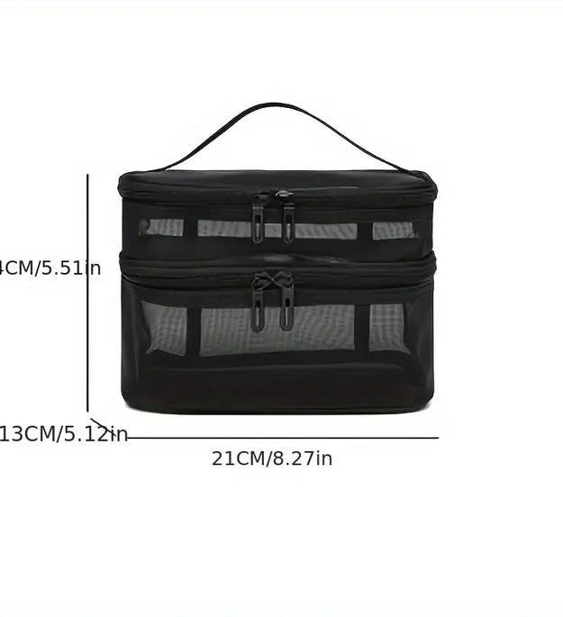 Large Double-Layer Mesh Toiletry Bag